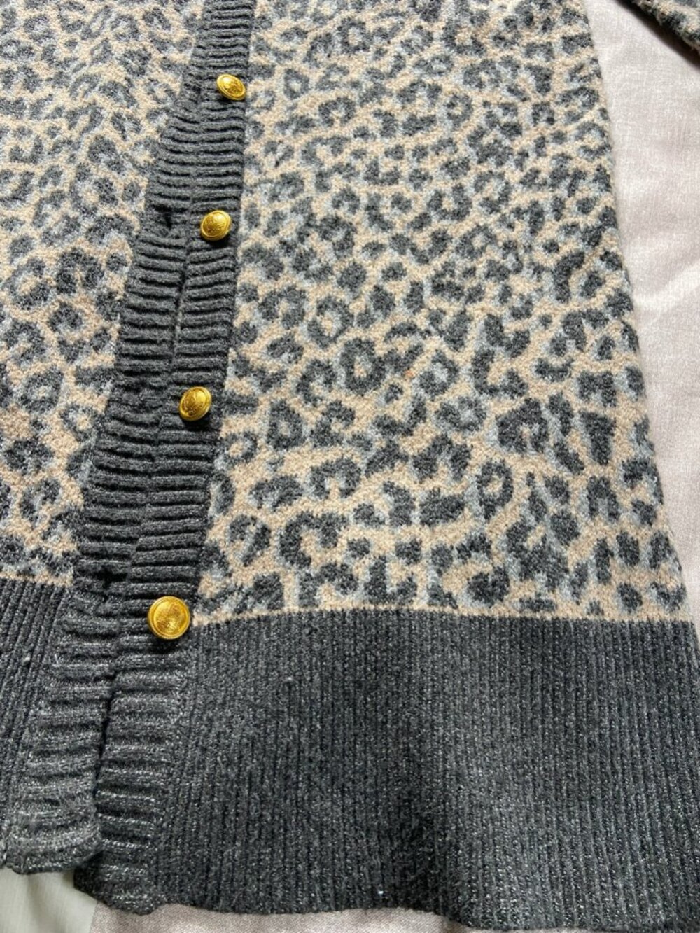 NWT Marled Leopard Print Long Cardigan Sweater - Picture 3 of 7